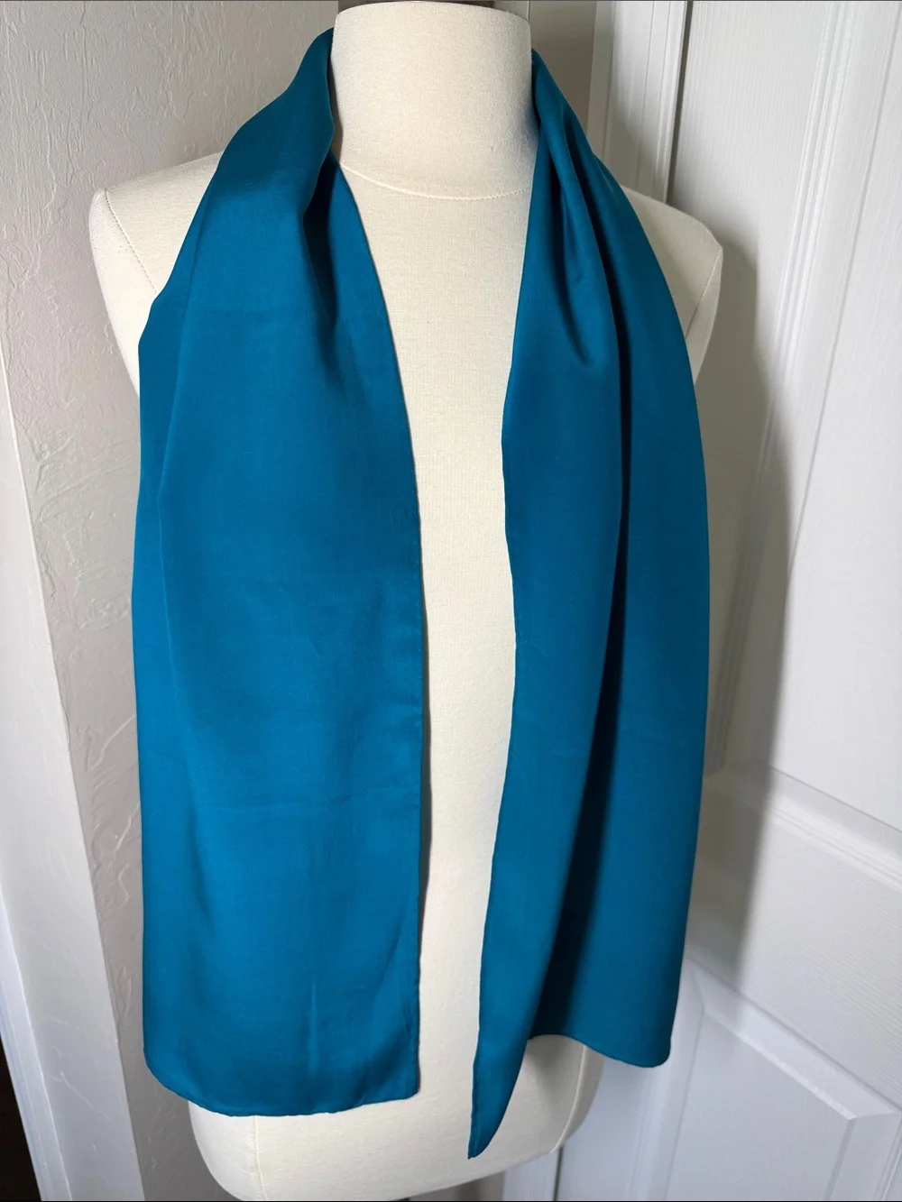 Teal silk scarf